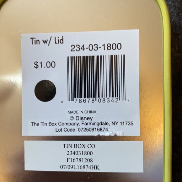 Vintage Mickey Mouse tin w/ lid - Picture 3 of 3